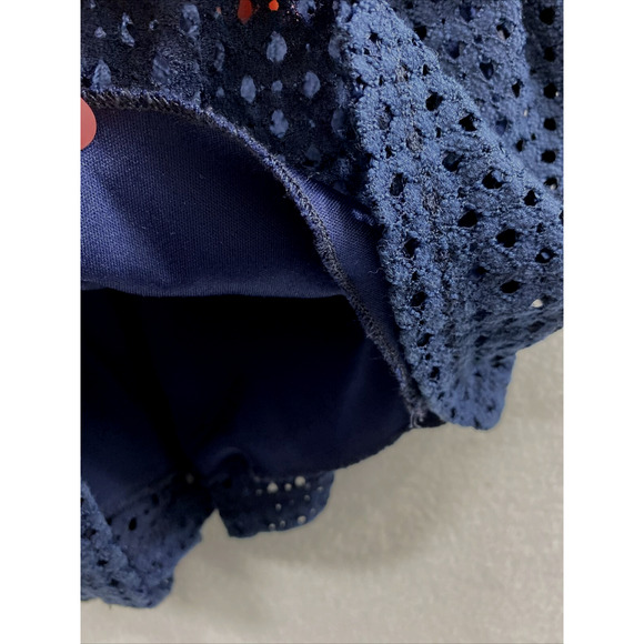 City Triangles Jumpsuit Junior 9 Romper Shorts Navy Blue Belted One Piece Summer - Picture 12 of 12